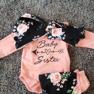 Baby sister outfit with hat and headband